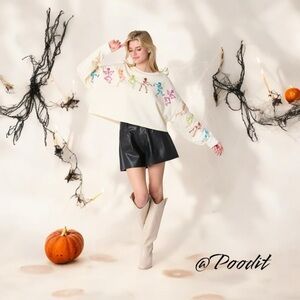 Peach Love California skeleton French terry crop top S M L
